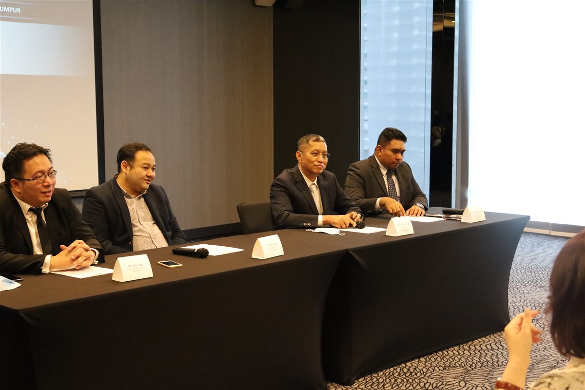 The Chairman and delegation at a press briefing in Kuala Lumpur